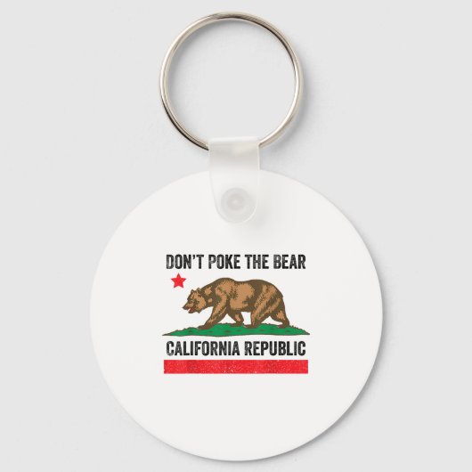カリフォルニア共和国 熊に触るな キーホルダー (正面)