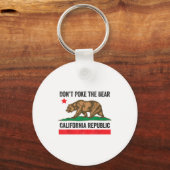 カリフォルニア共和国 熊に触るな キーホルダー (正面)
