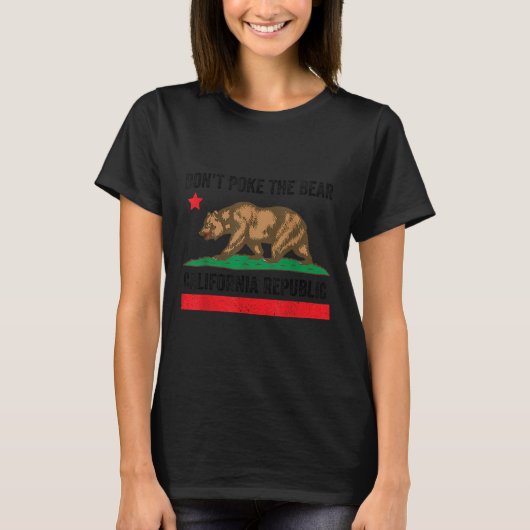 カリフォルニア共和国 熊に触れるな  Tシャツ (正面)