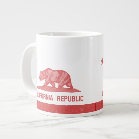 カリフォルニア共和国(赤) ジャンボコーヒーマグカップ (正面左)