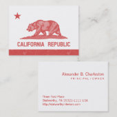 カリフォルニア共和国(赤) 名刺 (正面/裏面)