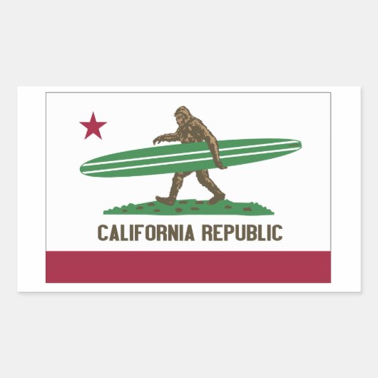 カリフォルニア共和国 長方形シール (正面)