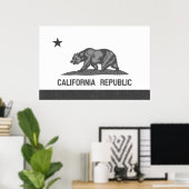 カリフォルニア共和国(黒) ポスター (ホームオフィス)