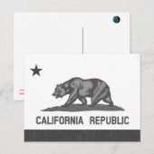 カリフォルニア共和国（黒） ポストカード (正面/裏面)