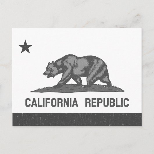 カリフォルニア共和国（黒） ポストカード (正面)