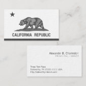カリフォルニア共和国(黒) 名刺 (正面/裏面)