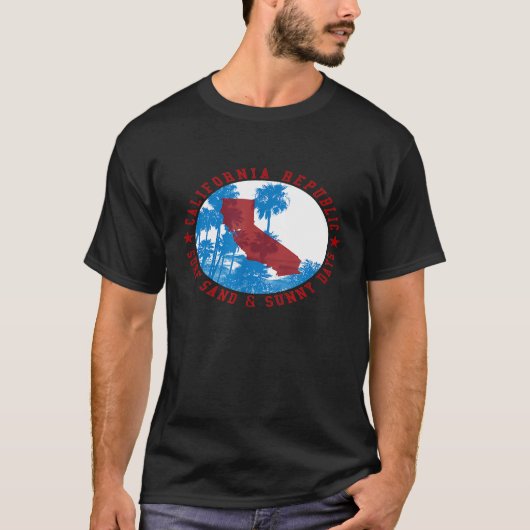 カリフォルニア共和国TシャツサーフサンドとサニーD Tシャツ (正面)