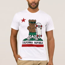 カリフォルニア共和国Tシャツ – はっきりした州旗グラフ