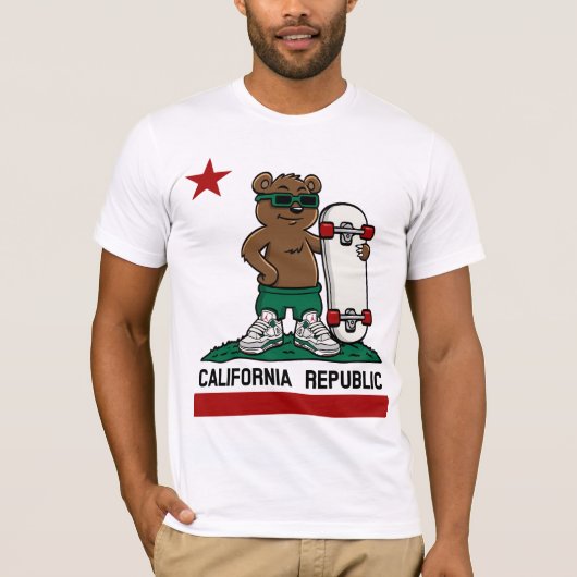 カリフォルニア共和国Tシャツ – はっきりした州旗グラフ Tシャツ (正面)