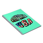 カリフォルニア写真と米国国旗の文字 ノートブック (右側)