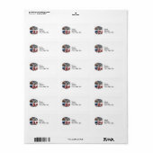 カリフォルニア写真と米国国旗の文字 ラベル (フルシート)