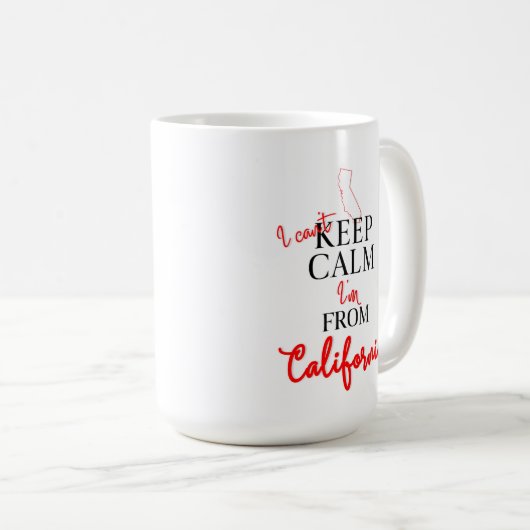 カリフォルニア出身保なので落ち着かない コーヒーマグカップ (正面右)