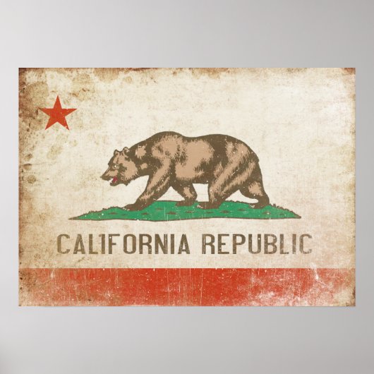 カリフォルニア動揺して州旗のポスター ポスター (正面)