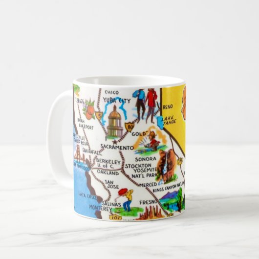 カリフォルニア北部地図マグ コーヒーマグカップ (正面左)
