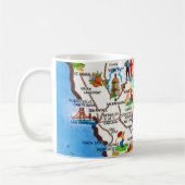 カリフォルニア北部地図マグ コーヒーマグカップ (左)