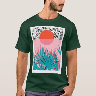 カリフォルニア南西部パームビーチ日の出ヤシの木 Tシャツ
