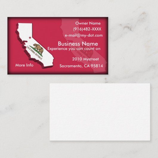 カリフォルニア名刺 名刺 (正面/裏面)