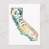 カリフォルニア図解入りの、写真付きのの地図 ポストカード (正面)