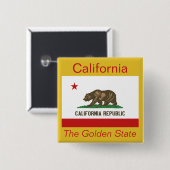 カリフォルニア国旗のボタン 缶バッジ (正面&裏面)