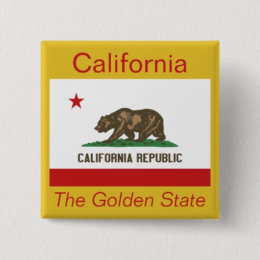 カリフォルニア国旗のボタン 缶バッジ (正面)