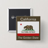 カリフォルニア国旗のボタン 缶バッジ (正面&裏面)
