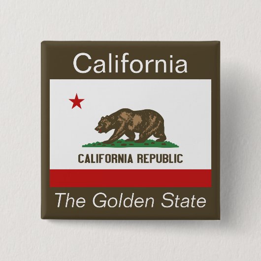 カリフォルニア国旗のボタン 缶バッジ (正面)