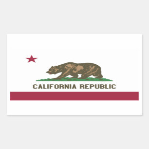 「カリフォルニア国旗」ステッカー 長方形シール