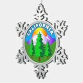 カリフォルニア国立公園の森林屋外の自然 スノーフレークピューターオーナメント (右)