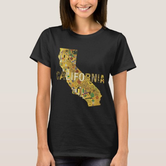 カリフォルニア地図とテキスト Tシャツ (正面)