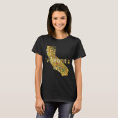 カリフォルニア地図とテキスト Tシャツ (正面フル)