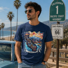 カリフォルニア地図アート ビンテージ グラフィック Tシャツ