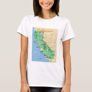 カリフォルニア地図シャツ Tシャツ