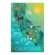 カリフォルニア地図プリント