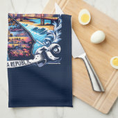 カリフォルニア地図ベクトルアート キッチンタオル (四つ折り)