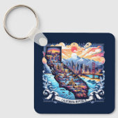 カリフォルニア地図ベクトルアート キーホルダー (正面)