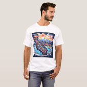 カリフォルニア地図ベクトルアート Tシャツ (正面フル)