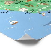 カリフォルニア地図ポスター ポスター (角)