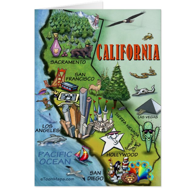 カリフォルニア地図 (正面)