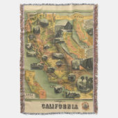 カリフォルニア地図 スローブランケット (正面縦)