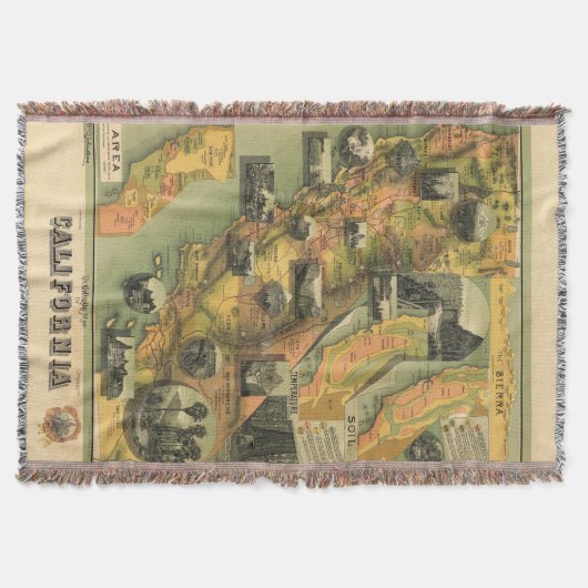 カリフォルニア地図 スローブランケット (正面)