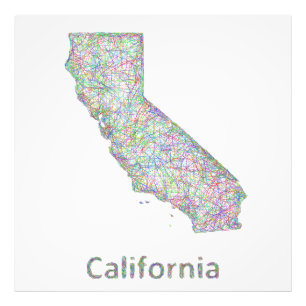 カリフォルニア地図 フォトプリント