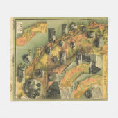 カリフォルニア地図 フリースブランケット (正面(横))