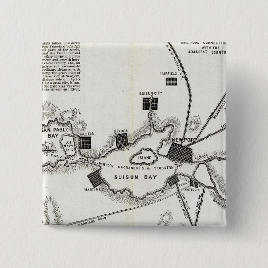 カリフォルニア地図 缶バッジ (正面)
