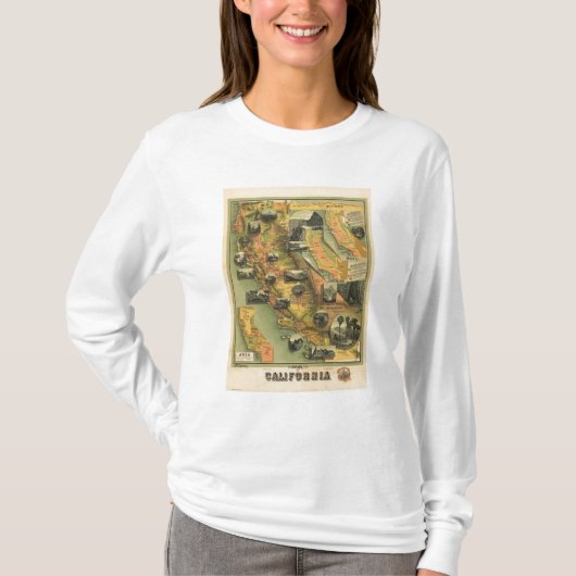 カリフォルニア地図 Tシャツ (正面)