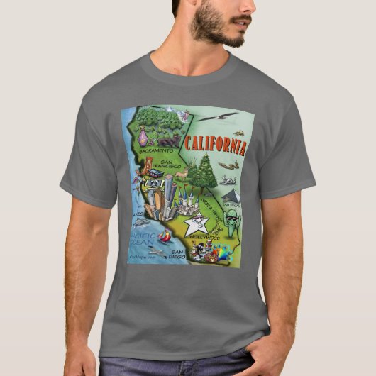 カリフォルニア地図 Tシャツ (正面)