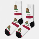 カリフォルニア地球に優し州旗を持つ女性用靴下 ソックス (左)