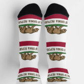 カリフォルニア地球に優し州旗を持つ女性用靴下 ソックス (上部)