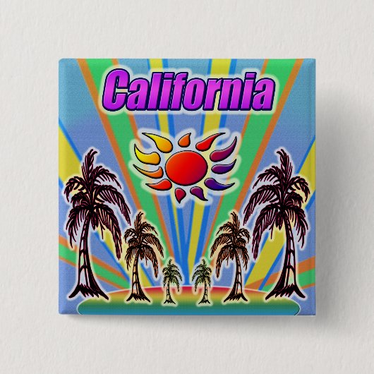 カリフォルニア夏のラブボタン 缶バッジ (正面)