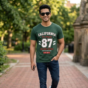 カリフォルニア大学リーグ アスレチック グリーン ホワイト 87 Tシャツ