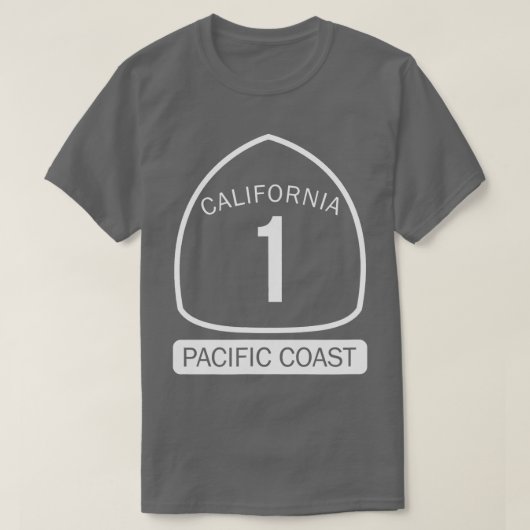 カリフォルニア太平洋岸高速道路1 Tシャツ (デザイン正面)
